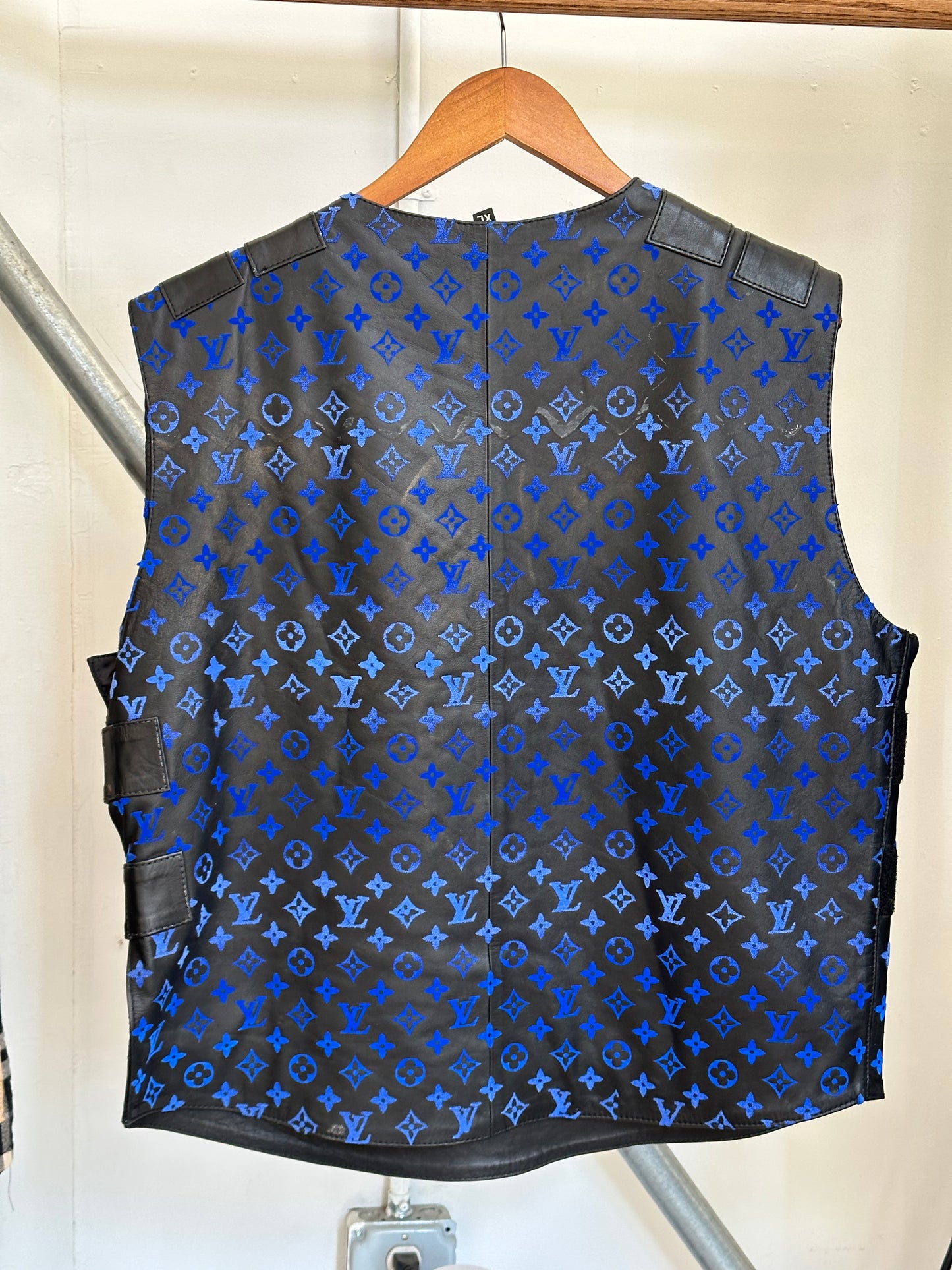 Leather Blue LV Vest