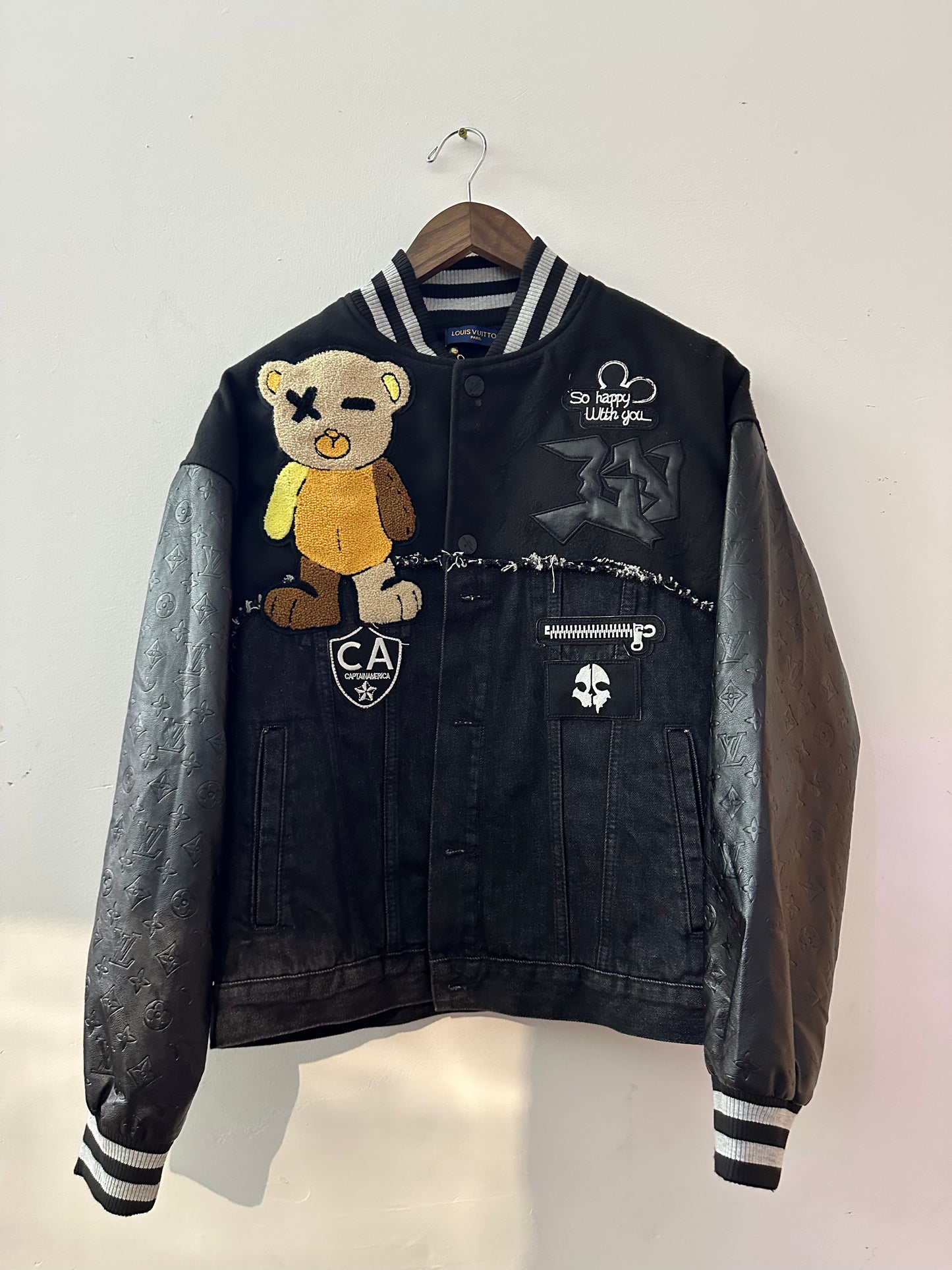 Deconstructed Louis Vuitton Varsity Bear Jacket