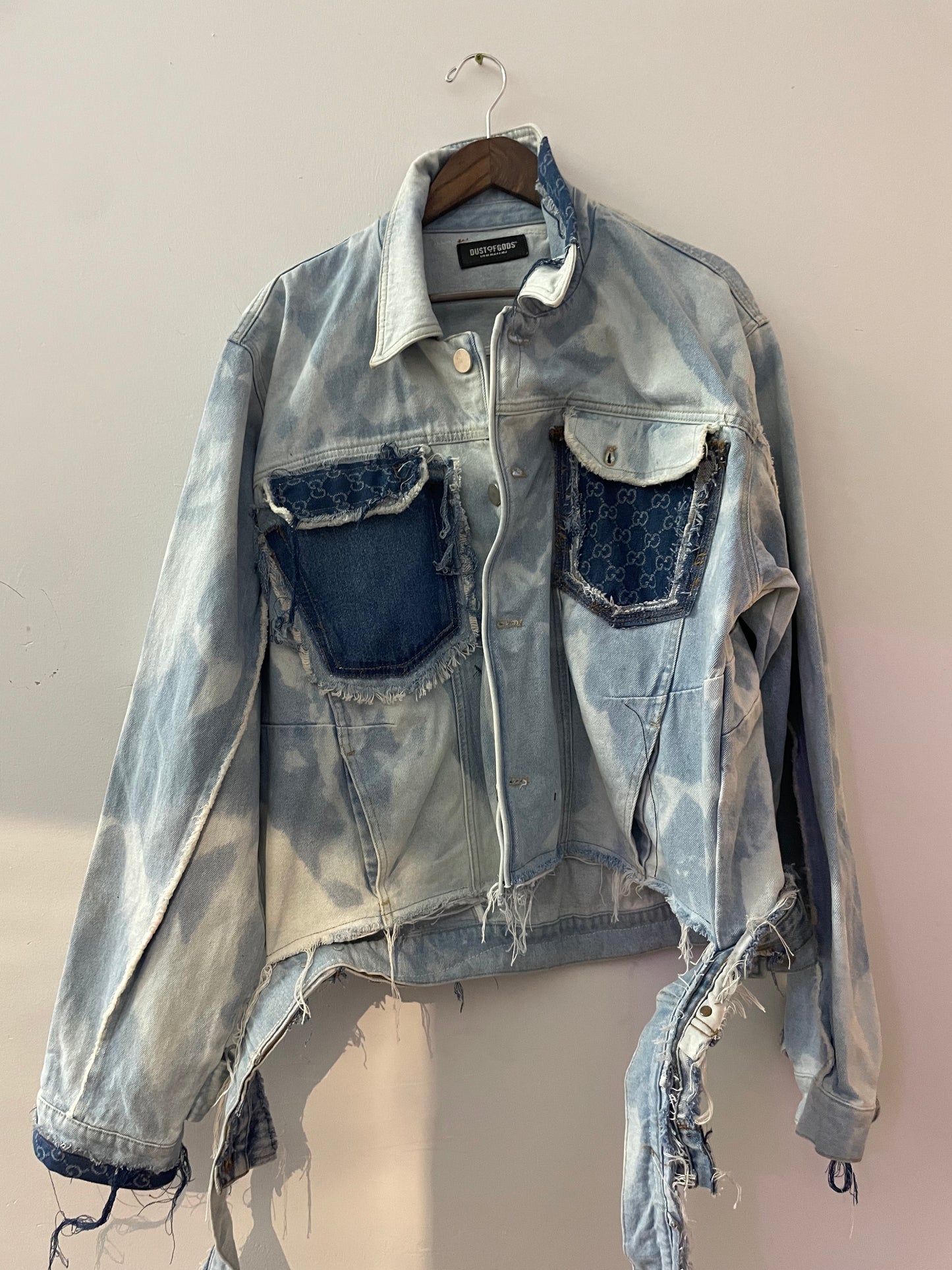 “Not Gucci” Skull Washed Denim Jacket