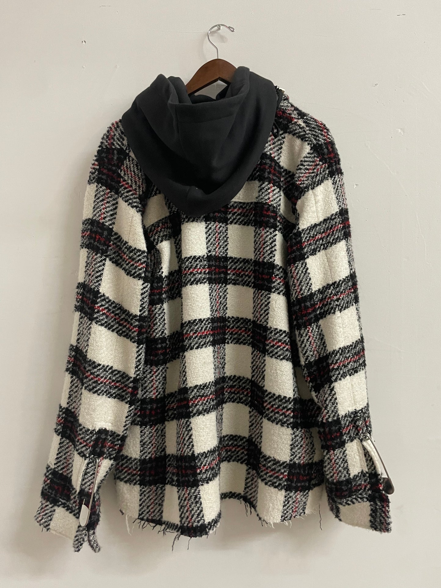NYFW 22 Look 23 - Dust of Gods Staple Hooded Plaid Shirt