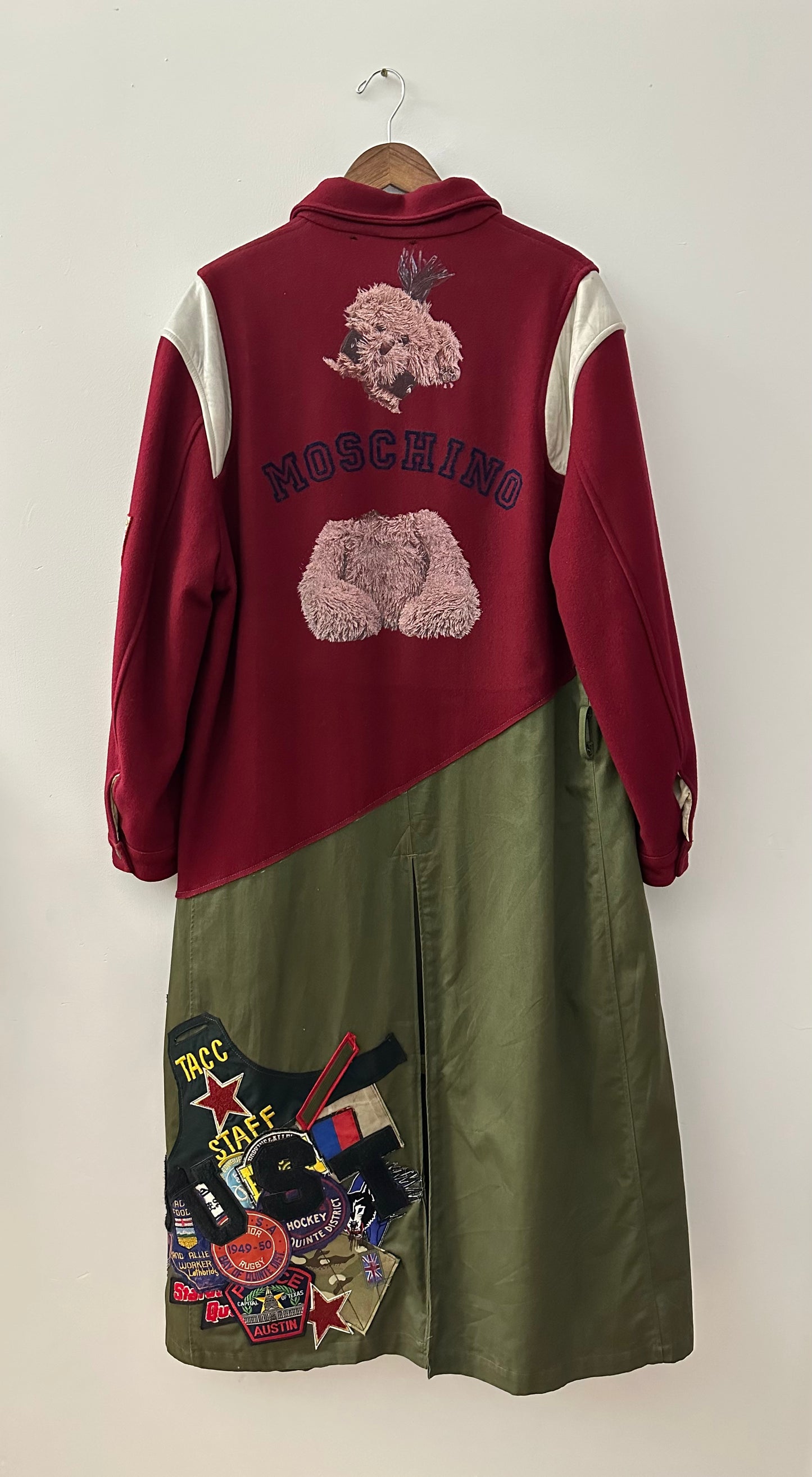 Reworked Extended Moschino Varsity Jacket