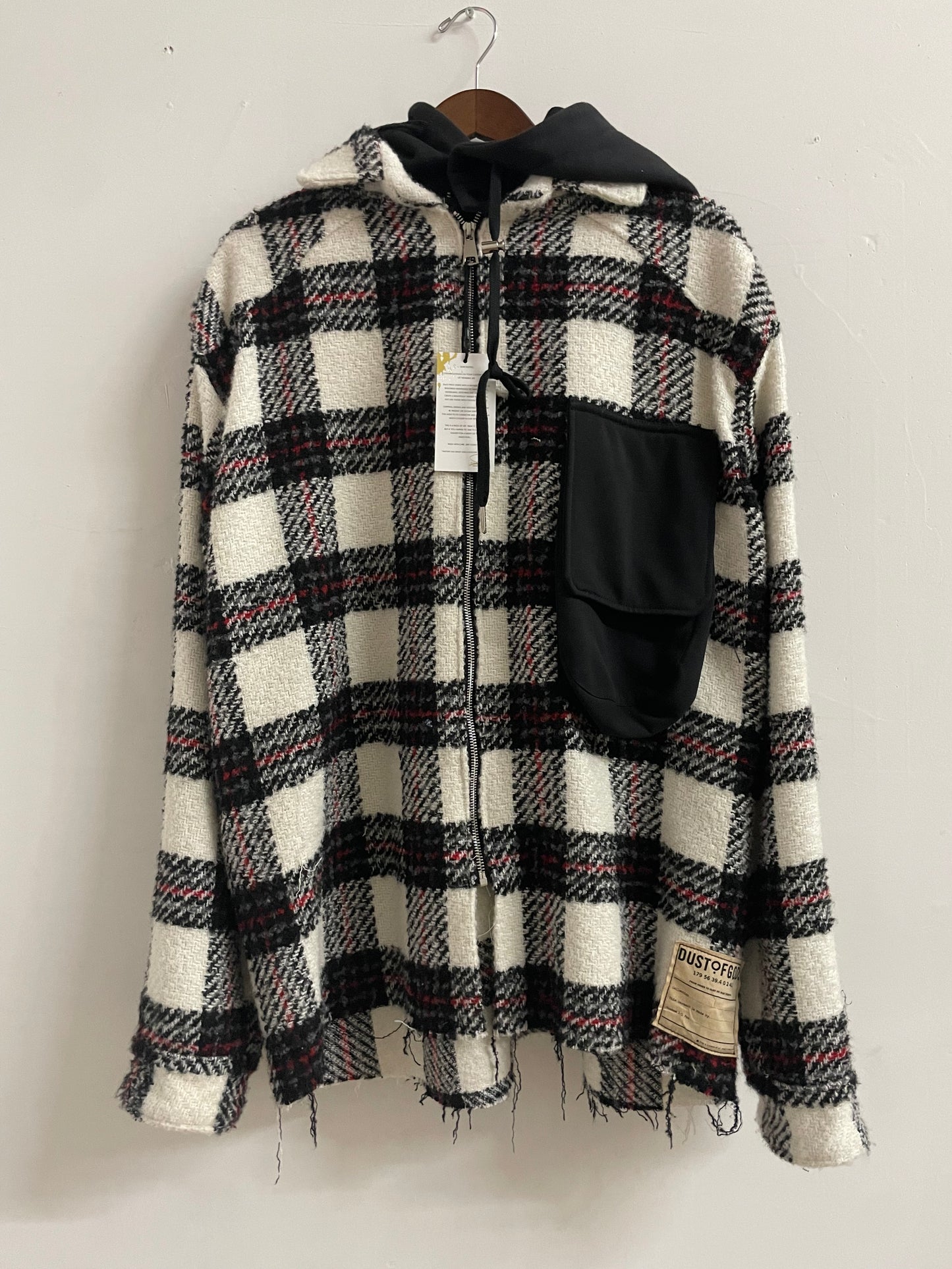 NYFW 22 Look 23 - Dust of Gods Staple Hooded Plaid Shirt