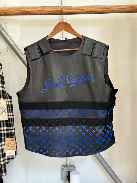 Leather Blue LV Vest
