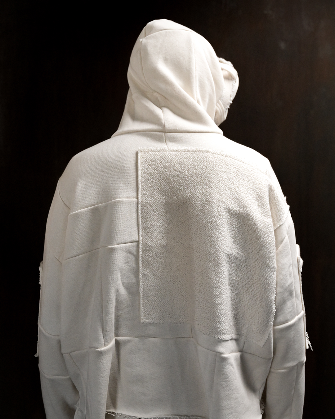 Cream Patchwork Hoodie