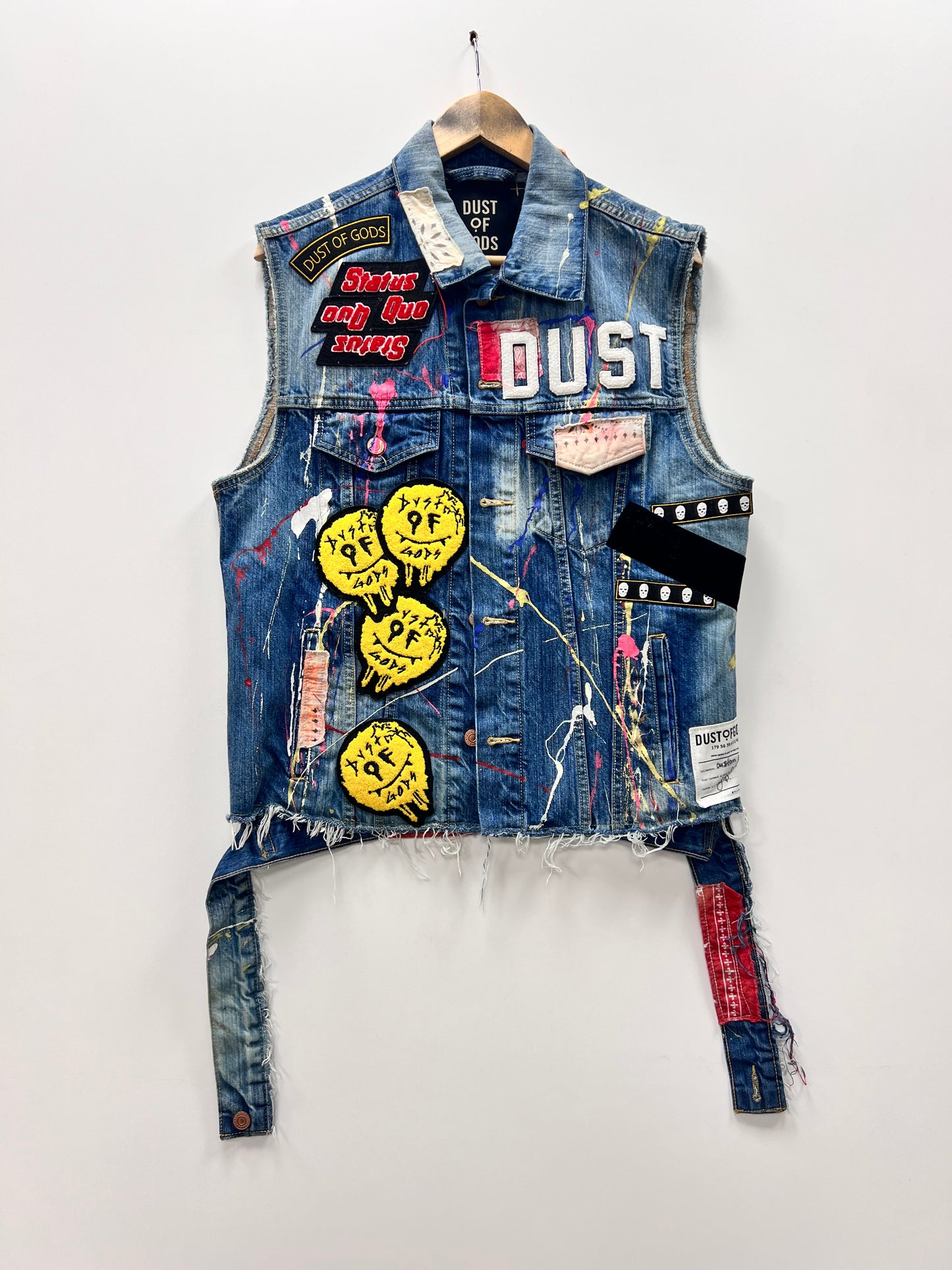 Skull & Bones Blue & Yellow Denim Vest