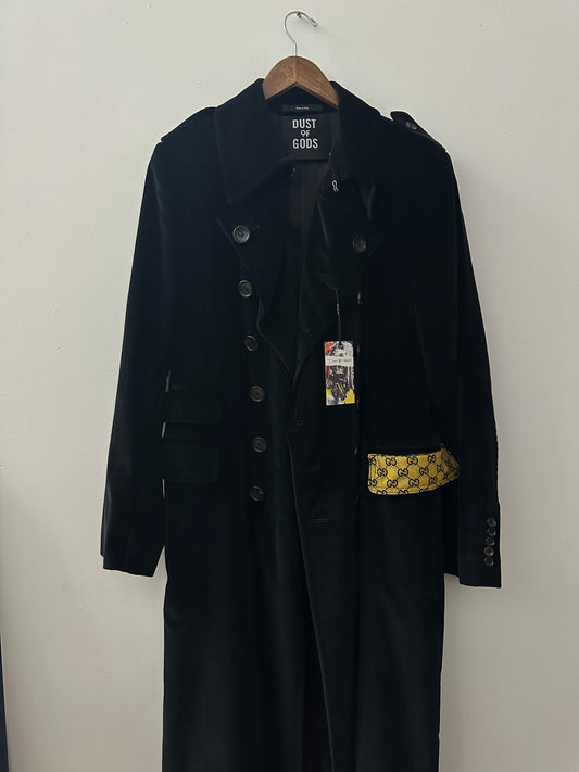 Repurposed Black Gucci Velvet Long Coat