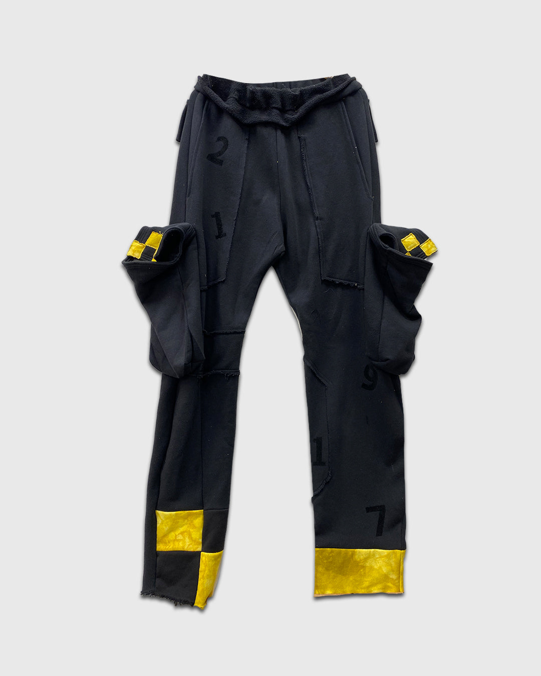 Yellow + Black Reworked Patchwork Trackpants