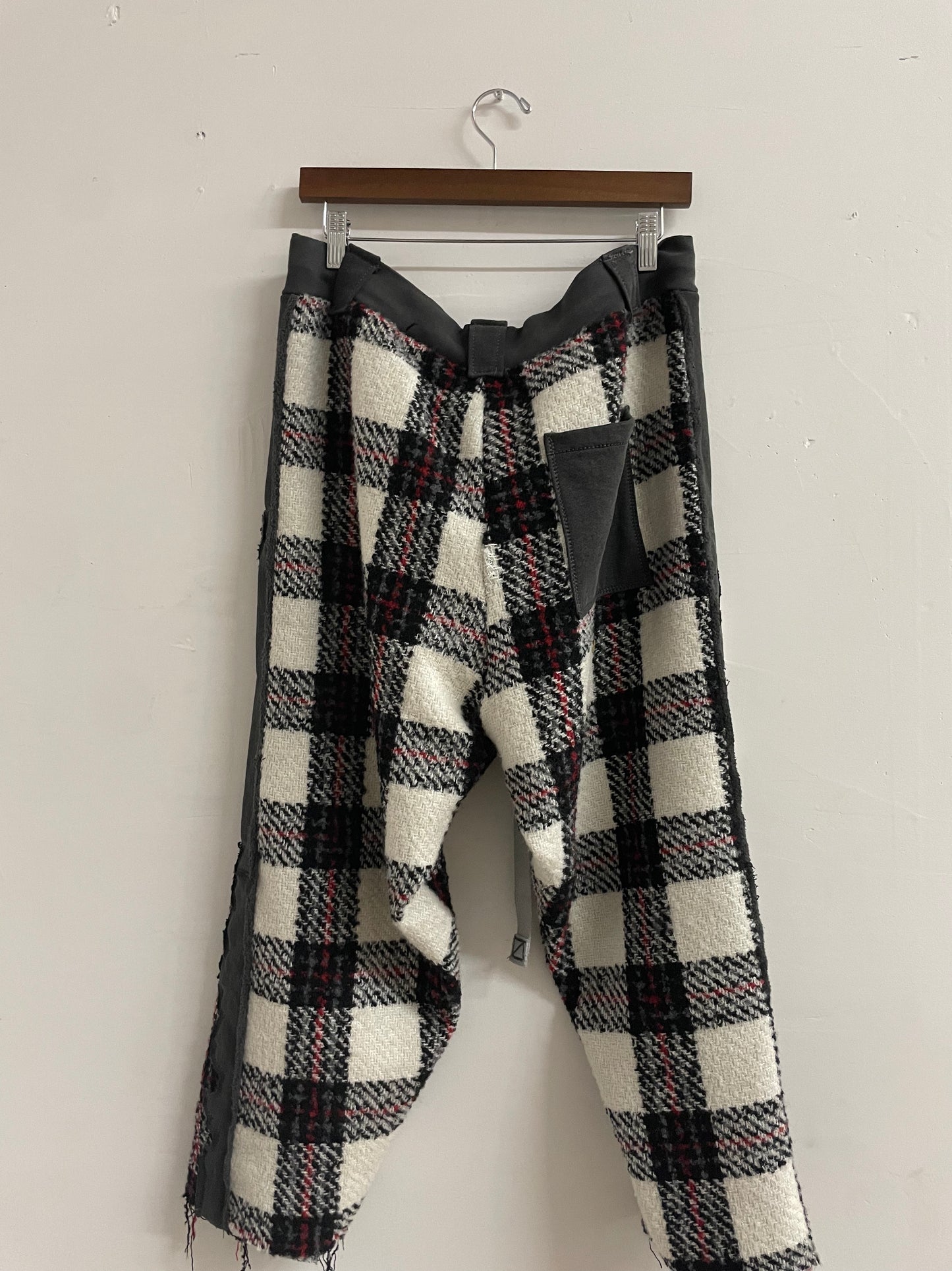 NYFW 22 Look 24 - Deconstructed Flannel Lounge Pants