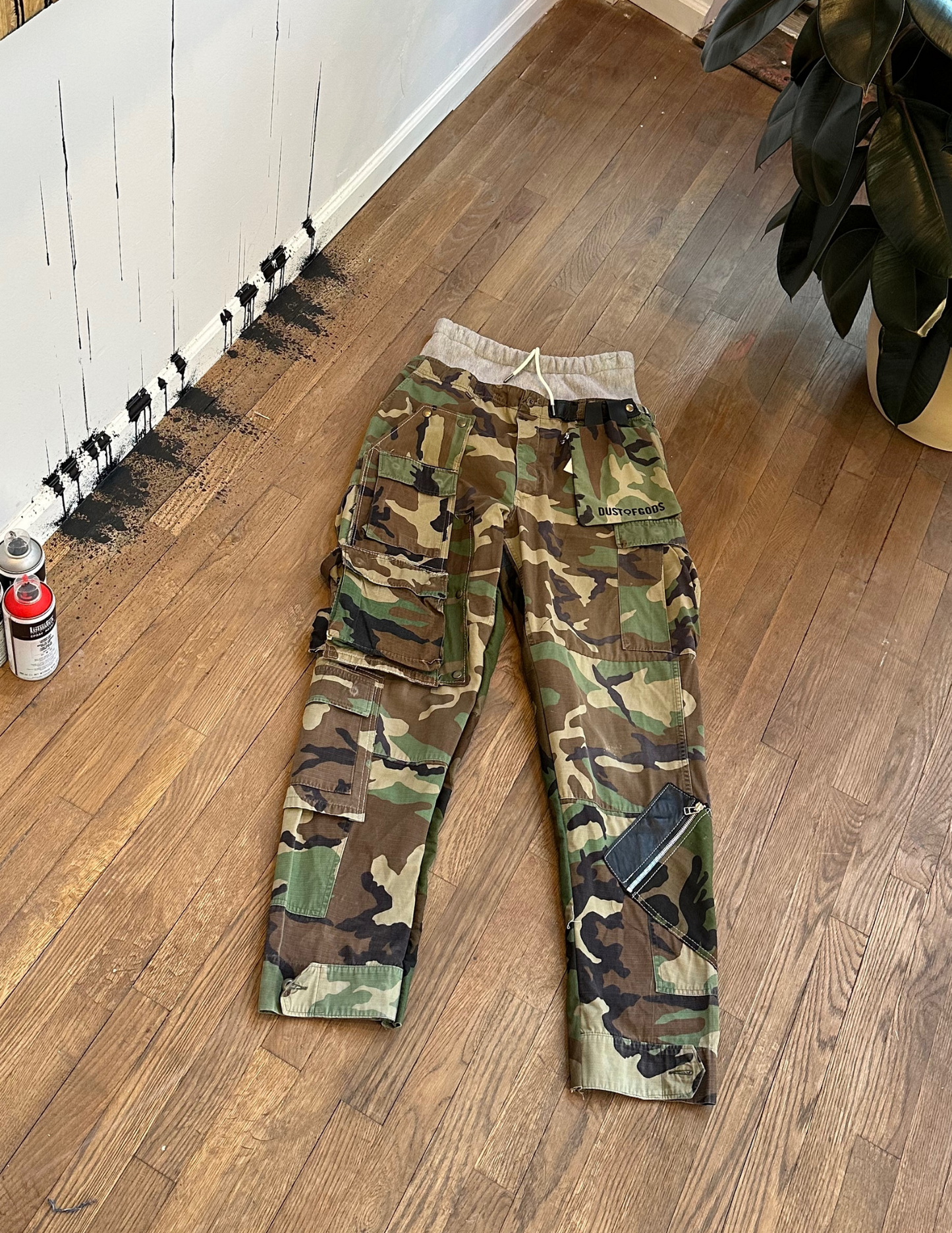 NYFW 22 Look 17 - Original Dusted Military Camo Pants with Grey Waistband