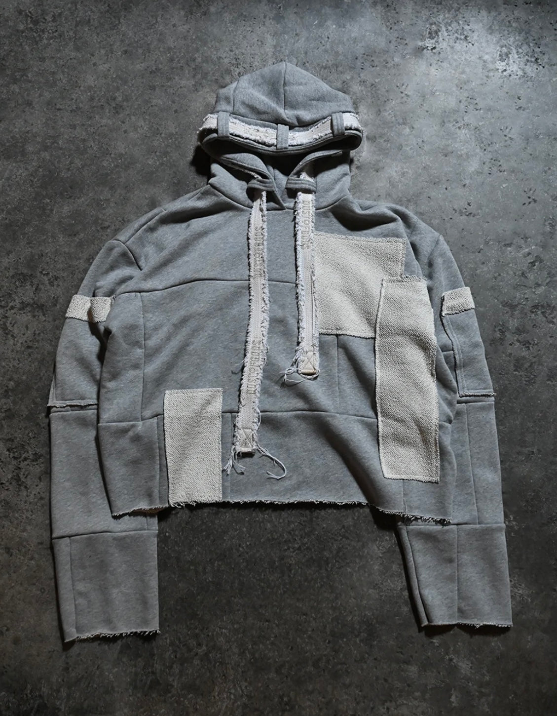 Gray Patchwork Hoodie