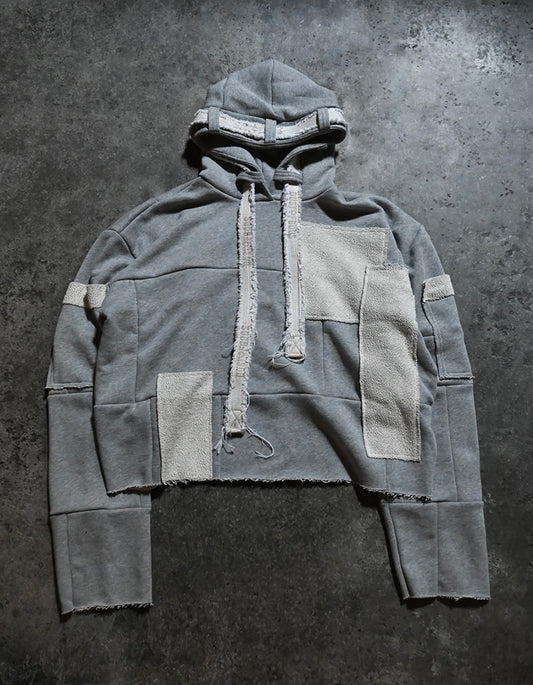 Gray Patchwork Hoodie