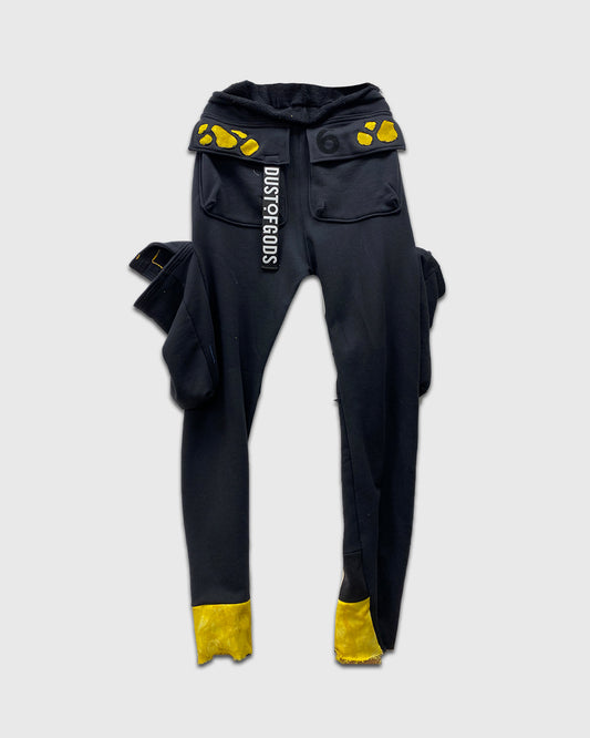 Yellow + Black Reworked Patchwork Trackpants