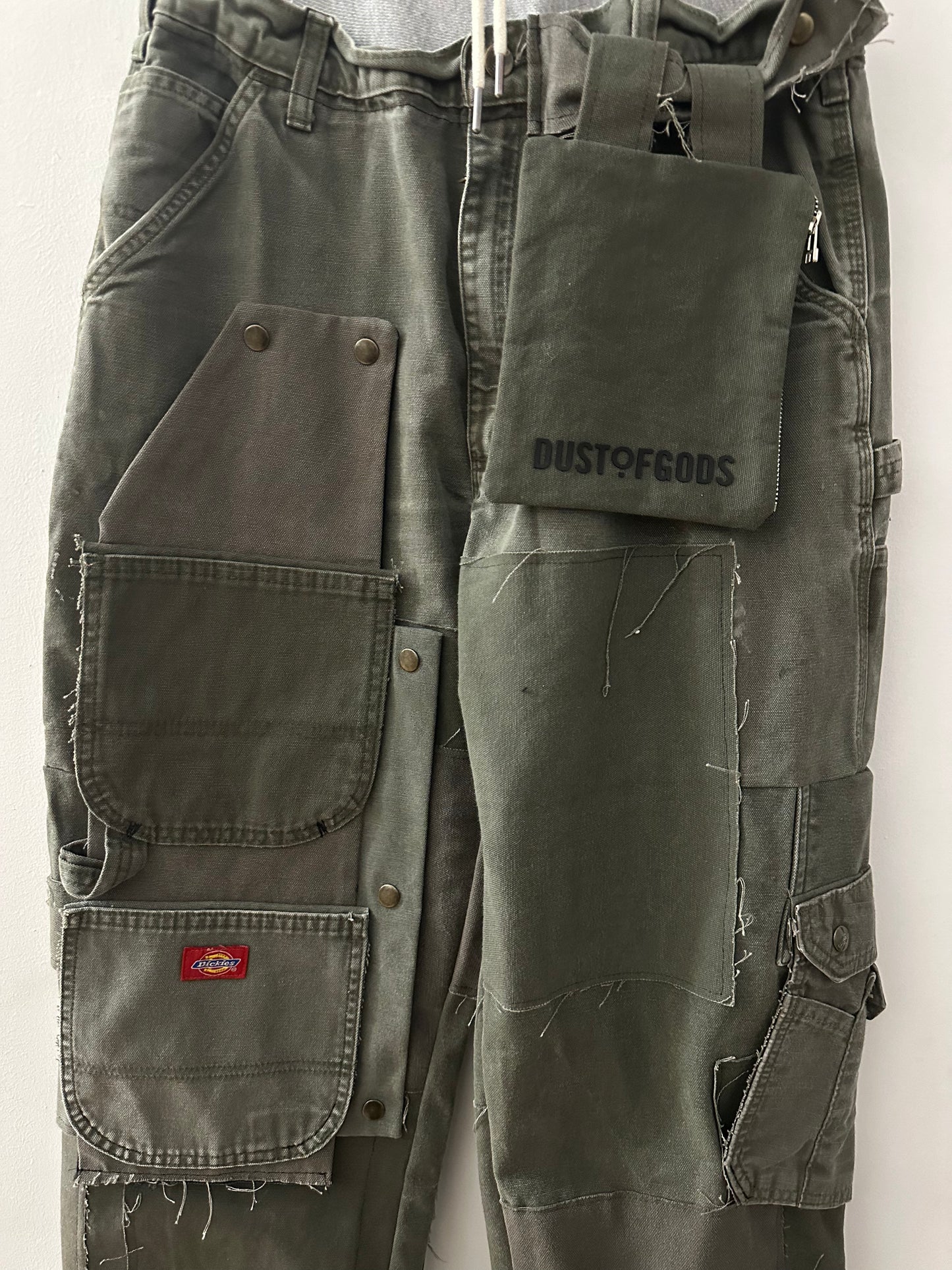 NYFW 22 - Original Dusted Green Workwear Pants with Grey Waistband