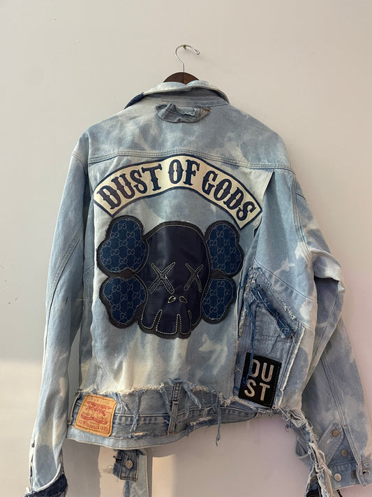 “Not Gucci” Skull Washed Denim Jacket