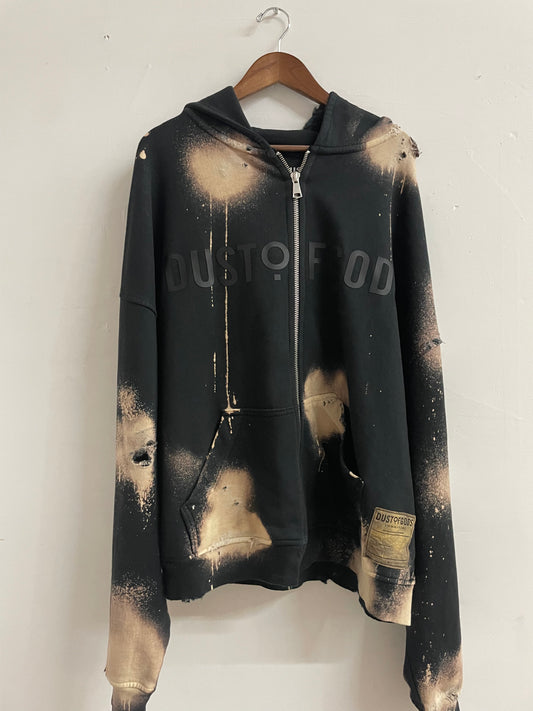 Black Bleached Skull Zip-Up