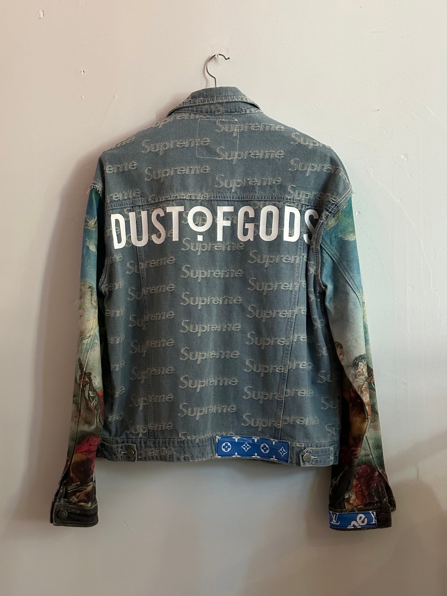 'This is Not Supreme' Denim Jacket with Painted Sleeves