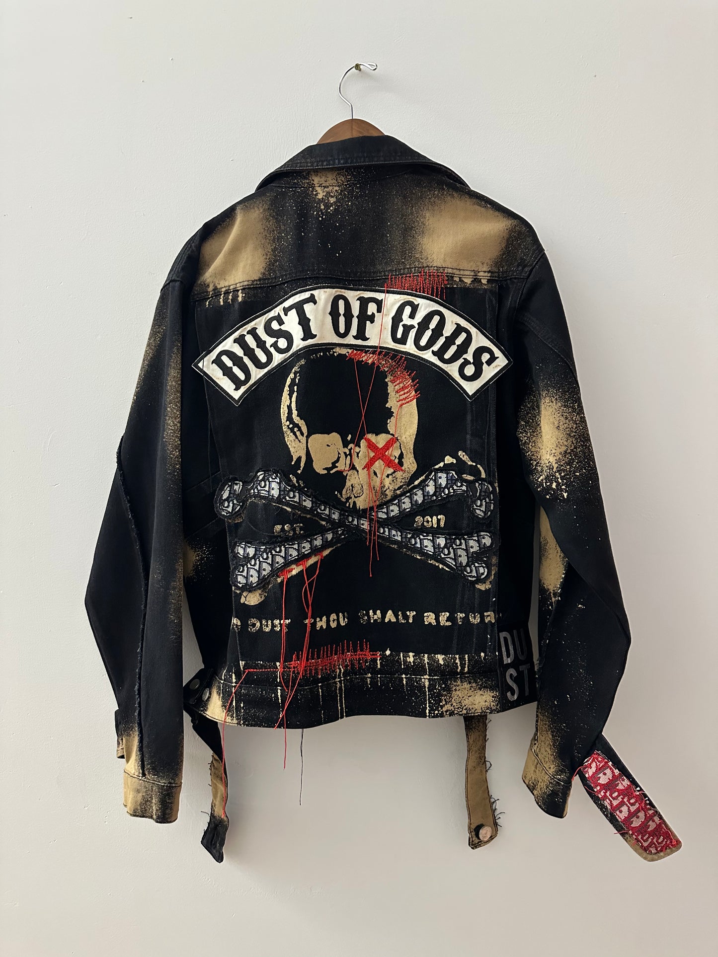 Bleached Skull Black Moto Jacket