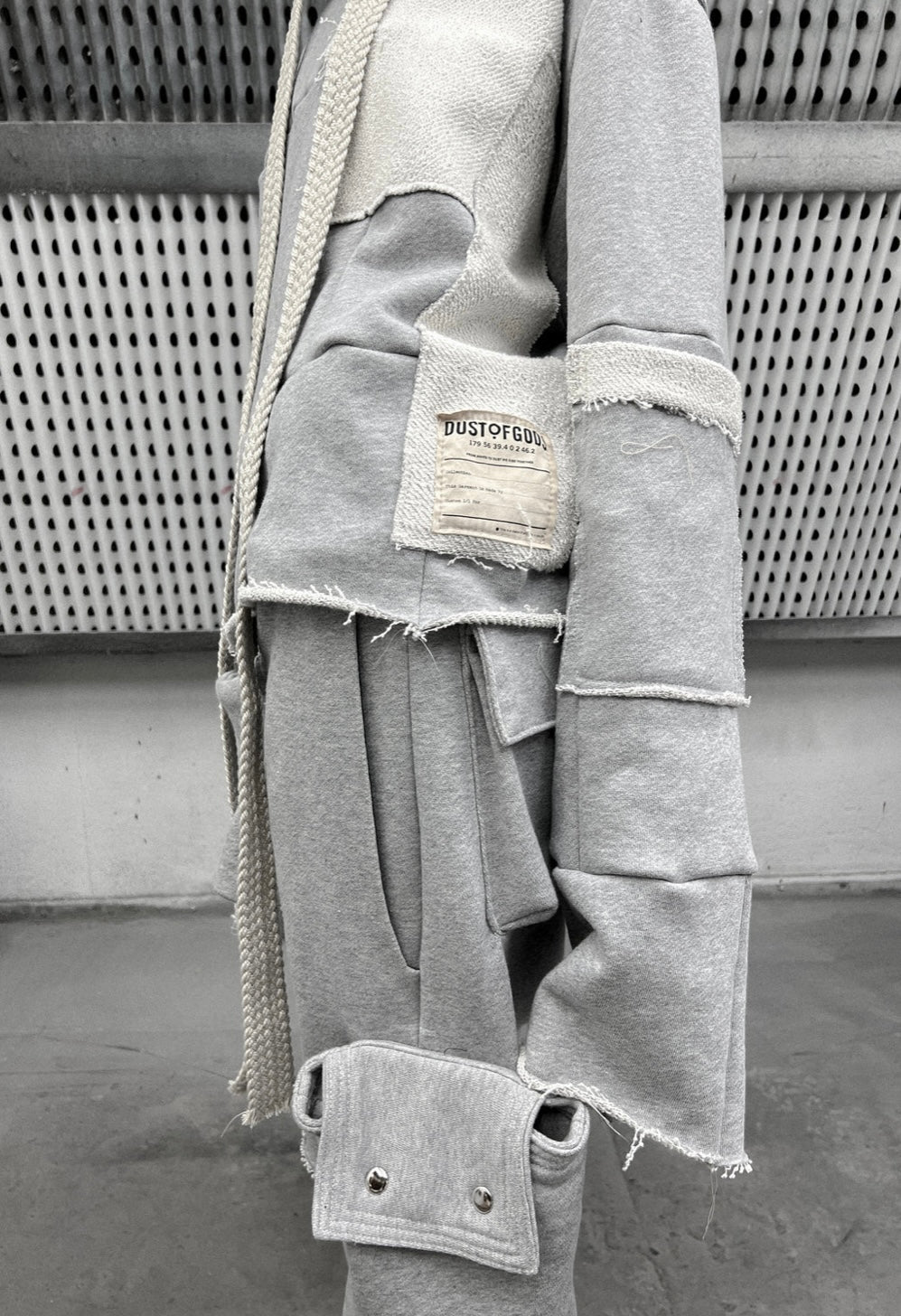 Gray Patchwork Hoodie